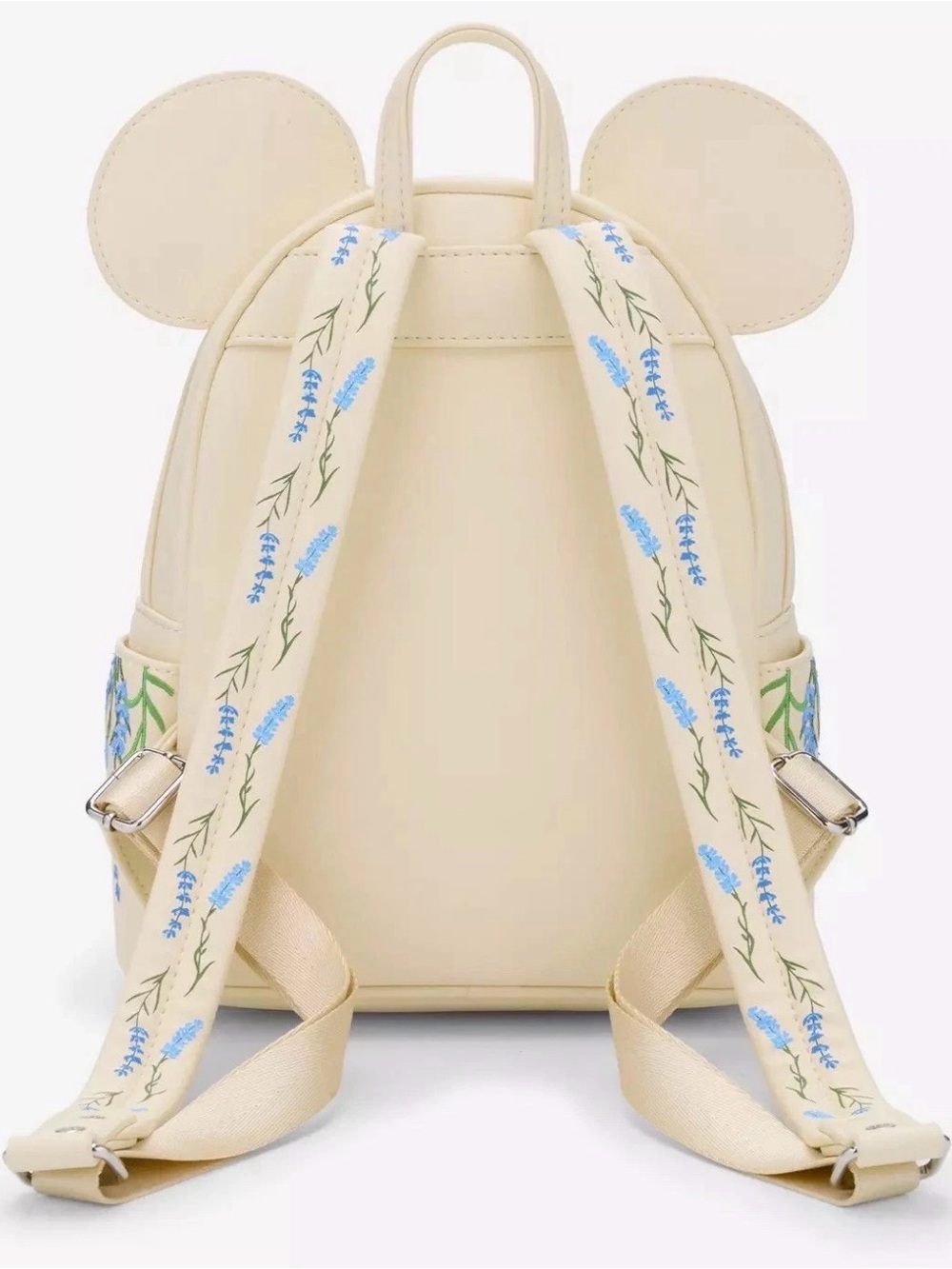 NEW Loungefly Disney Minnie Mouse Blue Floral Lavender Embroidered Mini Backpack - Picture 2 of 4